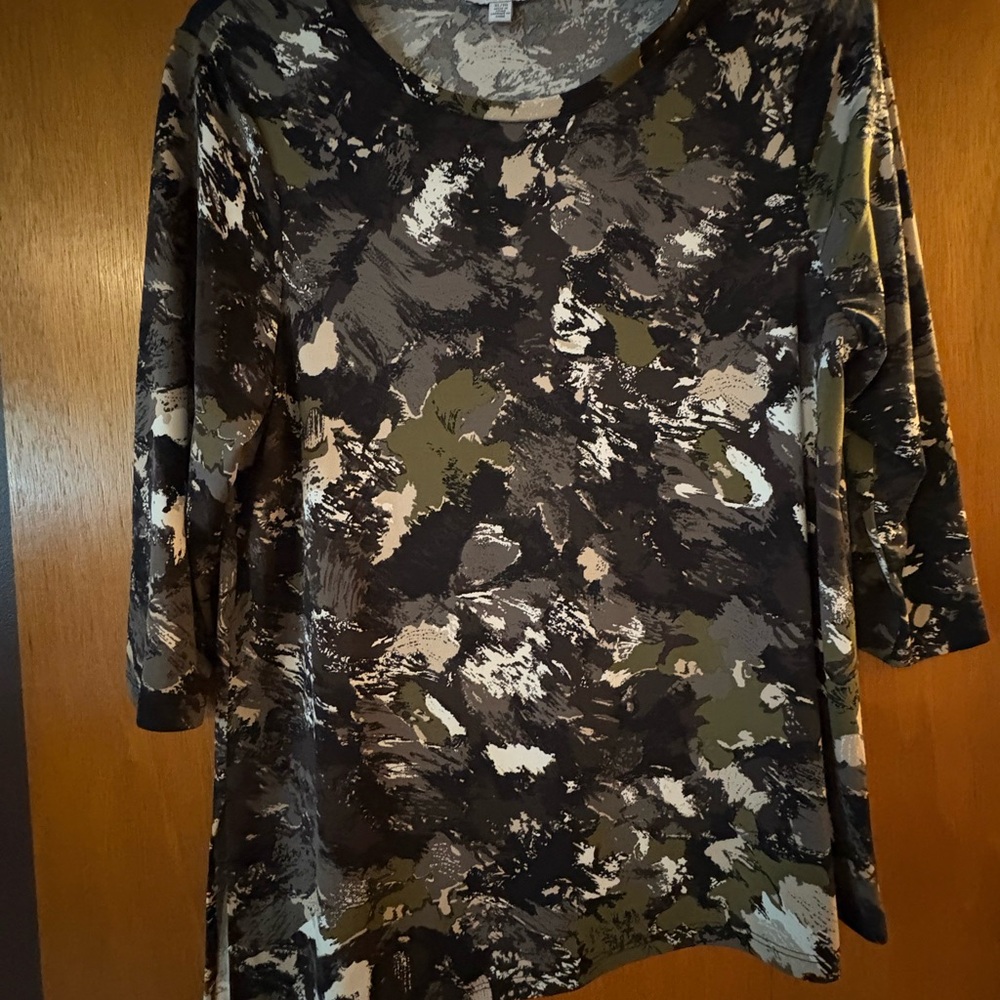 Halston Heritage Black and Gray Asymmetrical Tunic